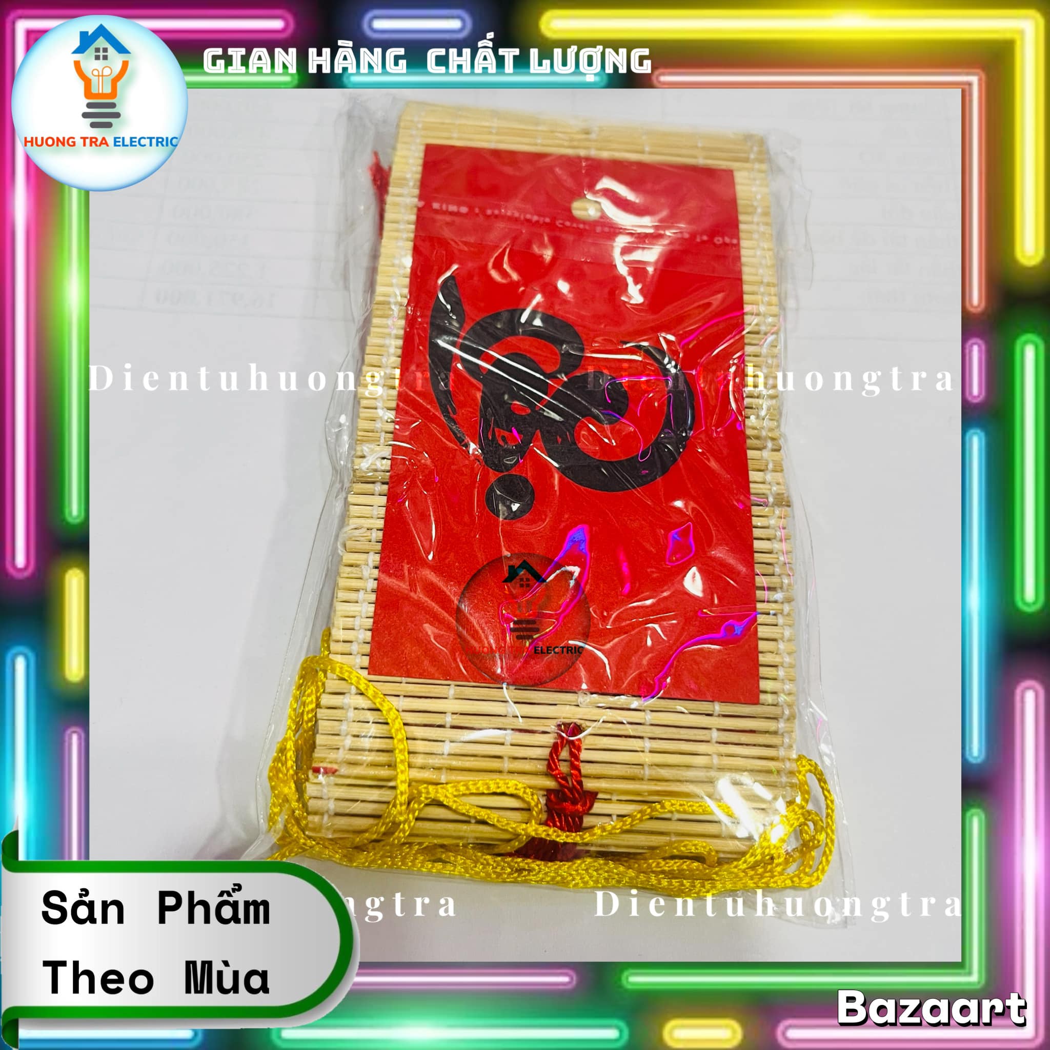 Liễn Mành Chữ Nhật Nền Đỏ Chữ Thư Pháp Treo Trang Trí Tết - Ảnh 9