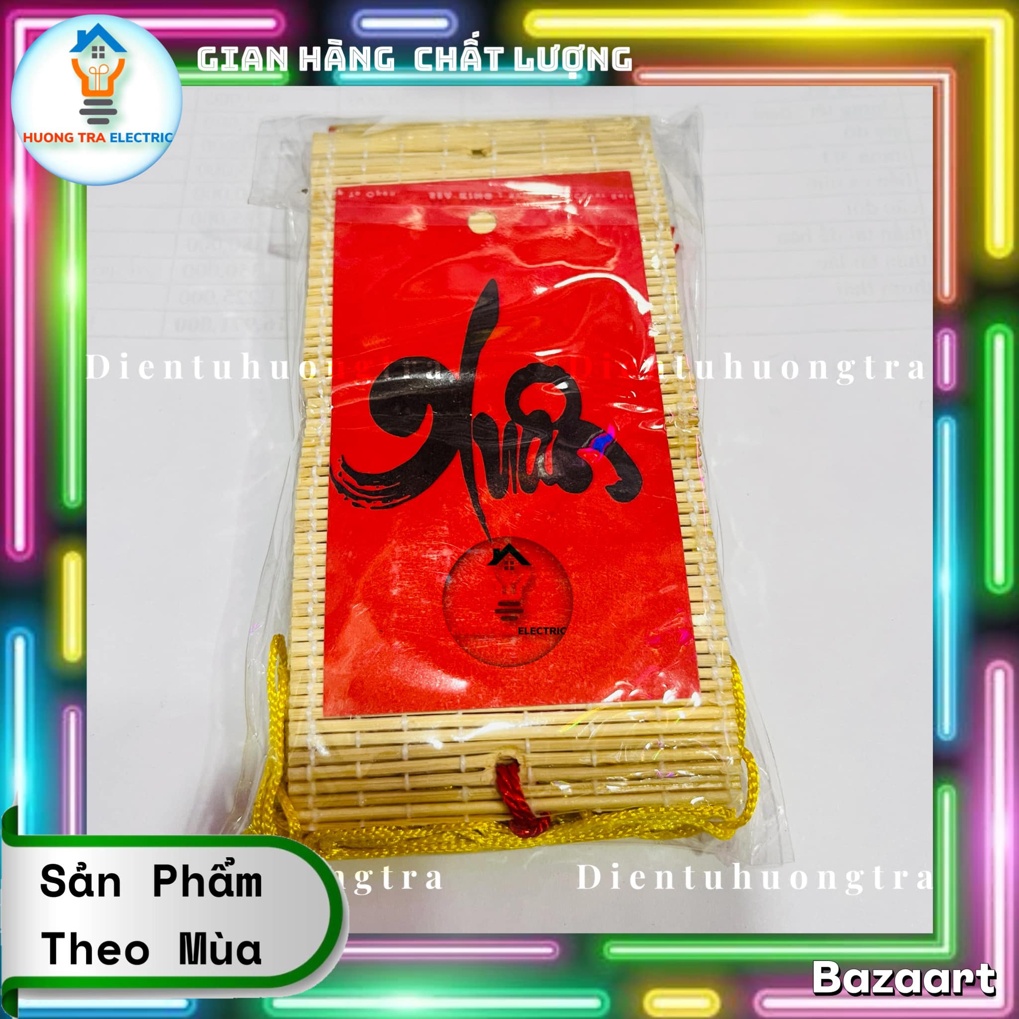 Liễn Mành Chữ Nhật Nền Đỏ Chữ Thư Pháp Treo Trang Trí Tết - Ảnh 2