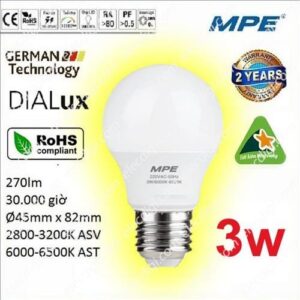 Đèn Led Bulb MPE 3W Ánh Sáng Vàng
