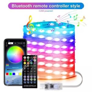 Dây Đèn Led Dây Đồng Bluetooth Điều Khiển Bằng Điện Thoại Và Remote - 15m
