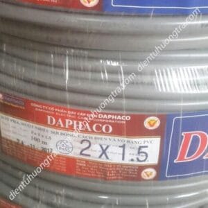Dây Điện Đôi 2x1.5 Daphaco Tròn Xám 2 Lớp Vỏ Bọc PVC