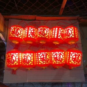 Dây đèn led chớp lồng đèn dài chữ phúc siêu sáng (10 trái 5M)