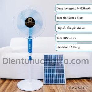 Quạt Cây Đứng Năng Lượng Mặt Trời 15W