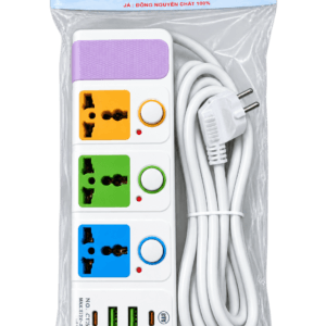 ￼Ổ CẮM ĐIỆN ĐA NĂNG CYX 318 2500W - Tích Hợp Cổng Sạc USB Type C - CÓ CÔNG TẮC - DÂY DÀI 3M